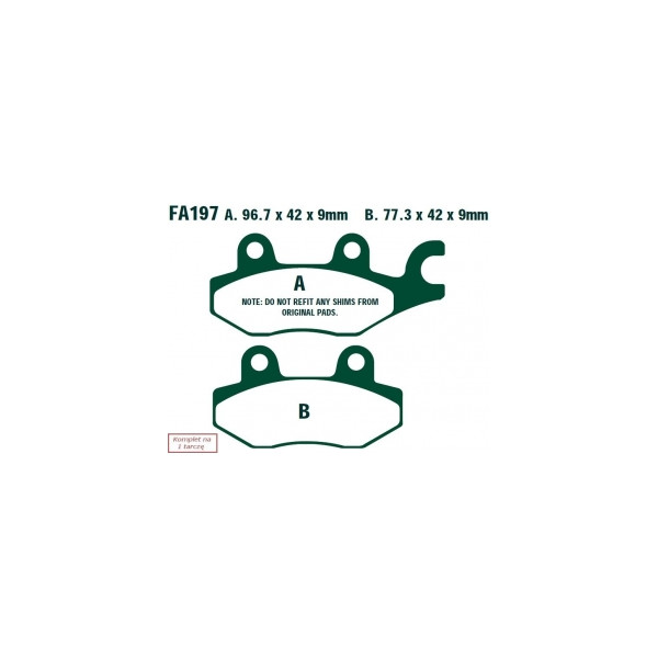 EBC KLOCKI HAM. MOTO.  HONDA XL 125 VARADERO (01-11)/  NSR 50 (97-00)/  CBF 250 (04-06)