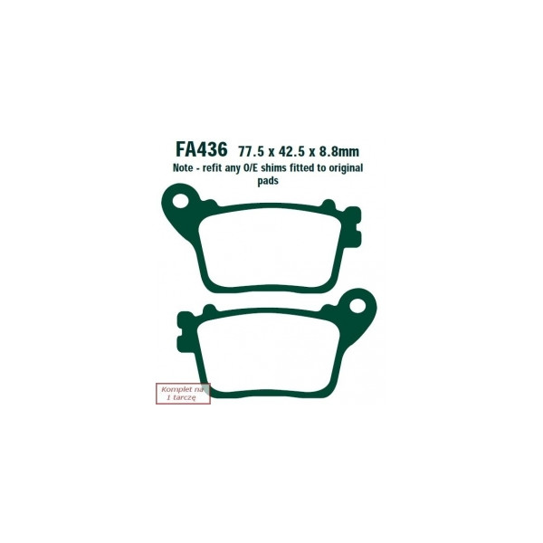 EBC KLOCKI HAM. MOTO.  HONDA CBR 600 (ABS) (09-14)/  CBR 1000 RR-SPE FIREBLADE (14)