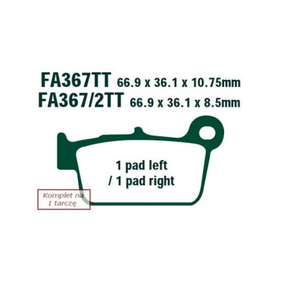 EBC KLOCKI HAM. MOTO.  KAWASAKI KX 250 F (4T) (06-08) YAMAHA WR 250 (4T) (03-06)