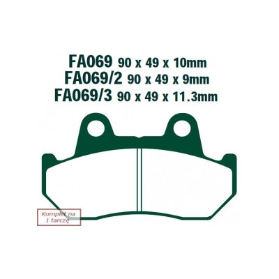 EBC KLOCKI HAM. MOTO.  HONDA XL 600 TRANS ALP (87-90)/  XL 600 (85-87)/  VF 750 C SHADOW (83)