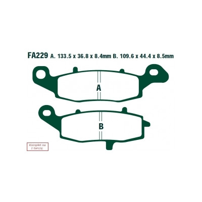 EBC KLOCKI HAMULCOWE MOTO SUZUKI VL 1500 (C 1500 INTRUDER) (05-09)/ SV 650 ( ABS) (07-13) DL 650 V-STROM ABS (07-11)/