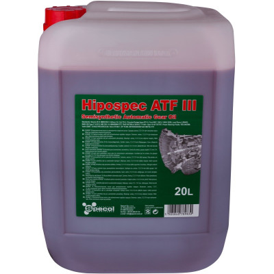 SPECOL OLEJ HIPOSPEC ATF III 20L PÓŁSYNTETYCZNY / PRZEKŁADNIOWY DEXRON III