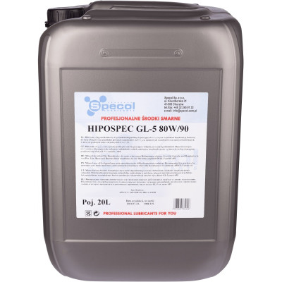 SPECOL OLEJ 80W90 20L GL5 HIPOSPEC/ PRZEKŁADNIOWY