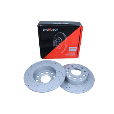MAXGEAR TARCZA HAM. VW T. GOLF 5/A3/OCTAVIA/CADDY/SCIROCCO/SEAT 253X10 NAWIERCANA I NACINANA, Z POWŁOKĄ ANTYKOROZYJNĄ