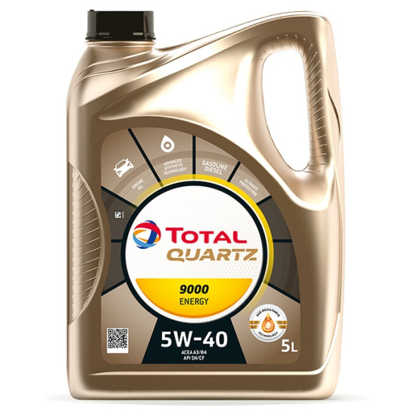 TOTAL OLEJ QUARTZ 5W40 5L 9000 ENERGY A3/B4 / SN/CF / 229.5 / 502.00 505.00 / PORSCHE A40 / MS-12991 / 9.55535-M2