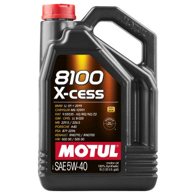 MOTUL OLEJ 5W40 5L 8100 X-CESS / A3/B4 / 502.00 505.00 / 229.5 226.5 / A40 / RN0710 / 9.55535 / B71 2296
