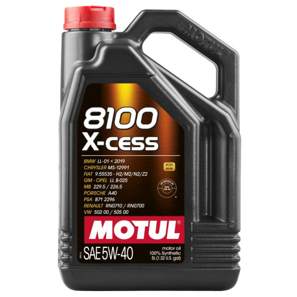 MOTUL OLEJ 5W40 5L 8100 X-CESS / A3/B4 / 502.00 505.00 / 229.5 226.5 / A40 / RN0710 / 9.55535 / B71 2296