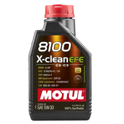 MOTUL OLEJ 5W30 1L X-CLEAN 8100 EFE C2/C3 / DPF / SN / 505.00 505.01 / 229.52 / LL04 / 9.55535-S1/S3 / OV 040 1547-D30 / DEXOS2