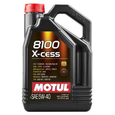 MOTUL OLEJ 5W40 4L 8100 X-CESS / A3/B4 / 502.00 505.00 / 229.5 226.5 / A40 / RN0710 / 9.55535 / B71 2296
