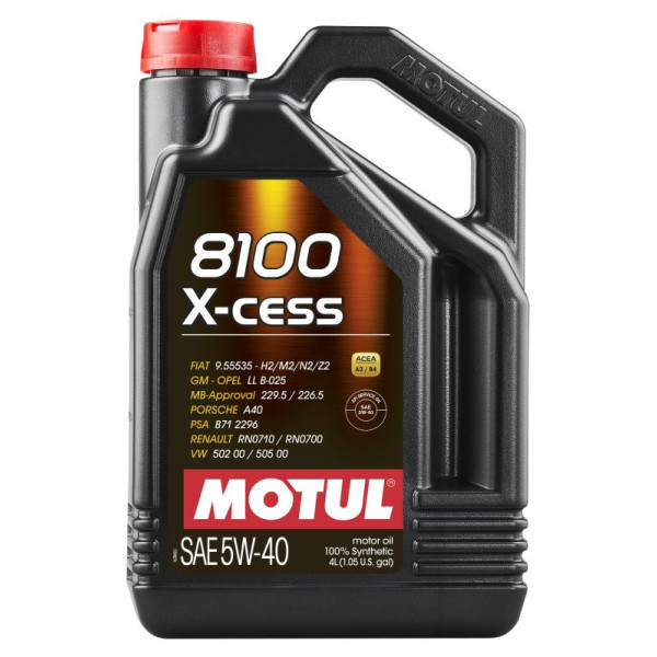MOTUL OLEJ 5W40 4L 8100 X-CESS / A3/B4 / 502.00 505.00 / 229.5 226.5 / A40 / RN0710 / 9.55535 / B71 2296