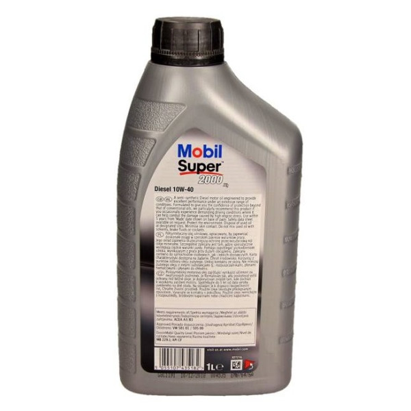 MOBIL OLEJ SUPER 10W40 1L DIESEL 2000X1/ CF/ 501.01 505.00/ 229.1