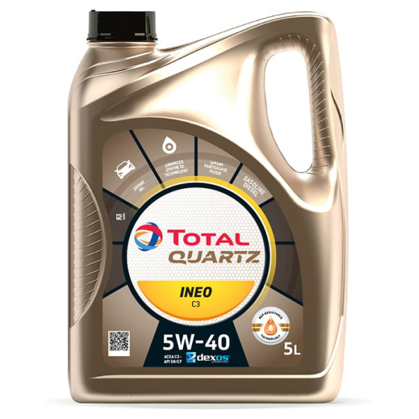 TOTAL OLEJ QUARTZ 5W40 5L INEO C3 / SN/CF / 229.51 / 502.00 505.01 / DEXOS2 / A40 / 9.55535-S2