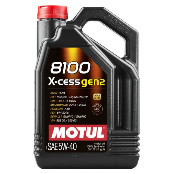 MOTUL OLEJ 5W40 5L 8100 X-CESS GEN2 / 502.00 505.00 / 229.5 226.5 / A40 / B71 2296 / RN0710/700 / LL01 / 9.55535 / LL B-025