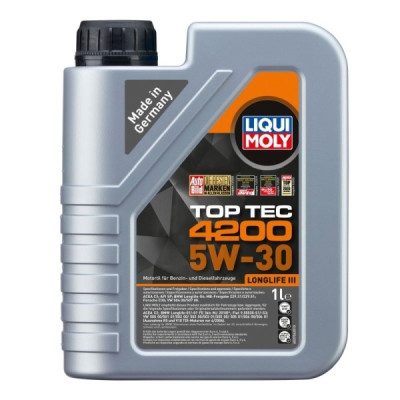 LIQUI MOLY OLEJ 5W30 1L TOP TEC 4200 C2/C3 / SN/CF / 504.00 507.00 / 229.31 229.51 / LL04 / C30 / B71 2290