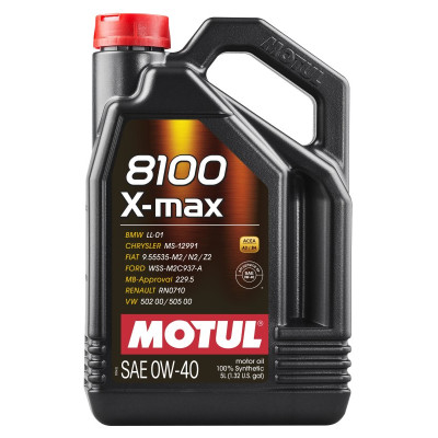 MOTUL OLEJ 0W40 5L 8100 X-MAX A3/B4 / SN / LL01 / 229.5 / 502.00 505.00 / A40 / WSS M2C 937A