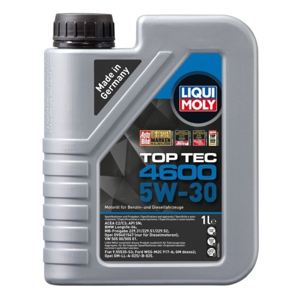 LIQUI MOLY OLEJ 5W30 1L TOP TEC 4600 / 505.01 505.00 502.00 / 229.51 / BMW / DB / OPEL
