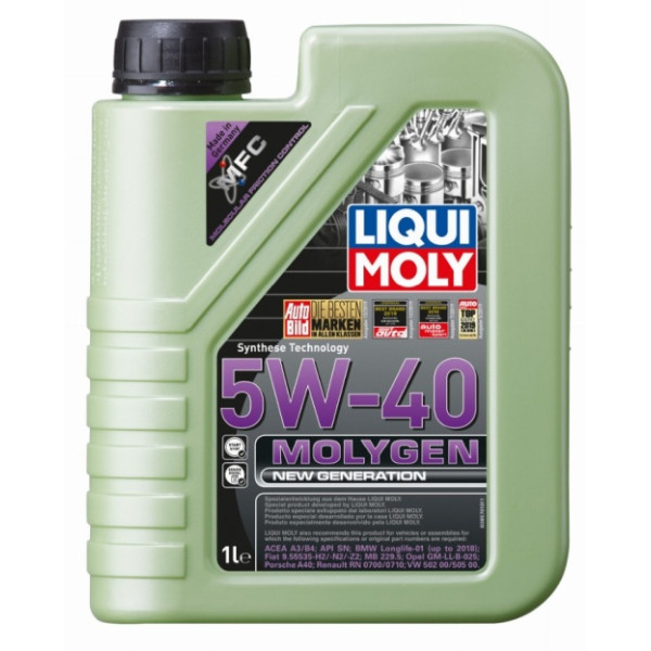 LIQUI MOLY OLEJ 5W40 1L MOLYGEN A3/B4 / SN / LL01 / 9.55535-H2/N2/Z2 / 229.5 / GM-LL-B-025 / A40 / RN0710 / 502.00 505.00