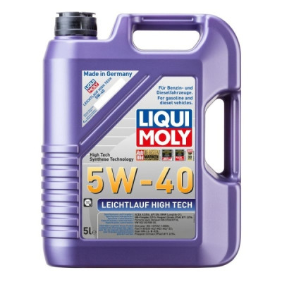 LIQUI MOLY OLEJ 5W40 5L LEICHTLAUF HIGH TECH A3/B4 / SN/CF / 502.00 505.00 / 229.5 / LL01 / A40 / RN0700 710