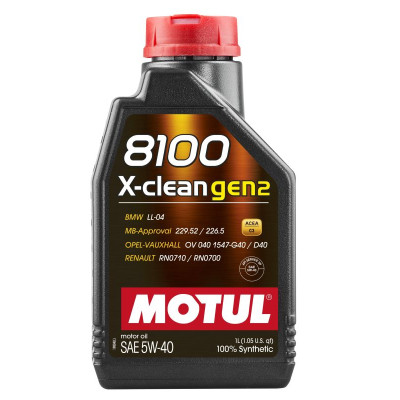 MOTUL OLEJ 5W40 1L 8100 X-CLEAN GEN2 C3 / 511.00 / 229.52 226.5 / LL04 / DEX2 / C40 / RN0710/700 / 9.55535-S2/T2