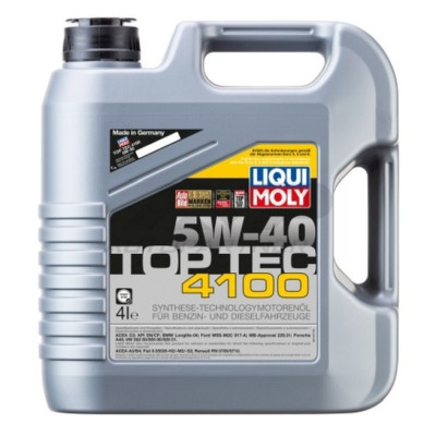 LIQUI MOLY OLEJ 5W40 4L TOP TEC 4100 / DPF/FAP / 502.00 505.00 505.01 / 229.31 / LL-04 / WSS-M2C 917-A