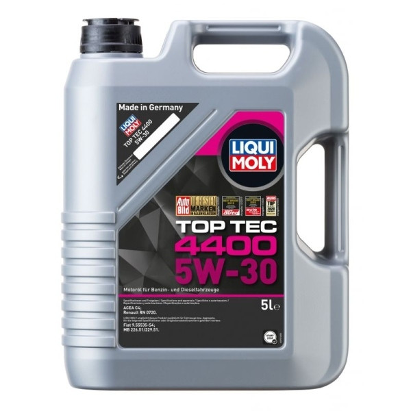 LIQUI MOLY OLEJ 5W30 5L TOP TEC 4400 DPF/FAP / RENAULT DCI C4 / RN 0720 / 226.51 229.51