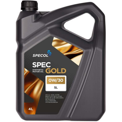 SPECOL OLEJ 0W30 4L SPEC GOLD SN/CF / A3/B4 / LL01 / GM LL A 025 / GF5 / 229.3 229.5 / RN0710 / VOLVO 95200356 / 502.00 505.00