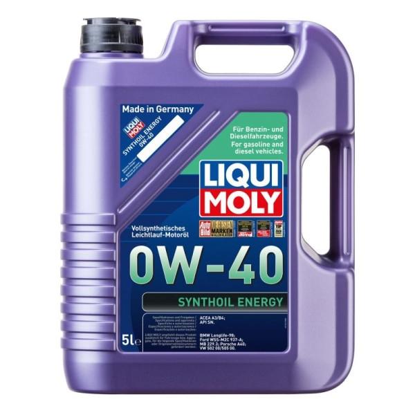 LIQUI MOLY OLEJ 0W40 5L SYNTHOIL ENERGY A3/B4 / SM/CF / 229.3 / A40 / 502.00 505.00 / WSS-M2C 937-A