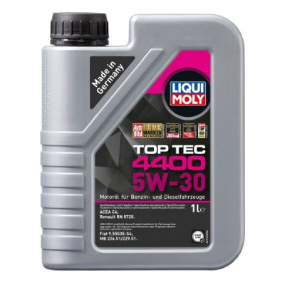 LIQUI MOLY OLEJ 5W30 1L TOP TEC 4400 DPF/FAP / RENAULT DCI C4 / RN 0720 / 226.51 229.51