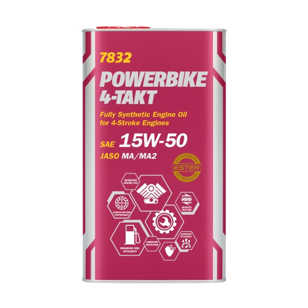 MANNOL OLEJ 15W50 4L 4T POWERBIKE SM / JASO MA/MA2 / OPAKOWANIE METALOWE