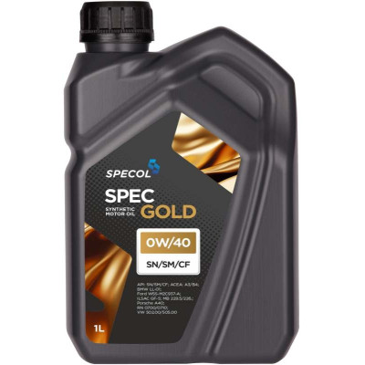 SPECOL OLEJ 0W40 1L SPEC GOLD SN/CF / A3/B4 / LL01 / WSS M2C 937A GF5 / 229.3 229.5 / A40 / RN0710 / 502.00 505.00