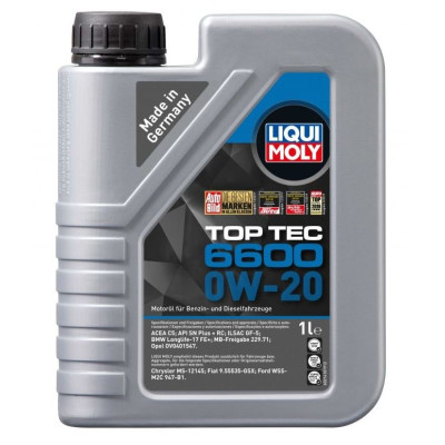 LIQUI MOLY OLEJ 0W20 1L TOP TEC 6600 SP / C5 / GF-6A / LL-17 FE+ / STJLR.03.5006 / MB229.71 / OV0401547