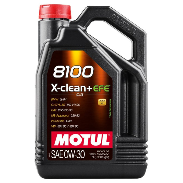 MOTUL OLEJ 0W30 5L X-CLEAN+ 8100 EFE / C3 / 504.00 507.00 / LL04 / MB 229.52 / C30