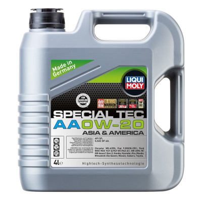 LIQUI MOLY OLEJ 0W20 4L SPECIAL TEC AA SN GF-5 / MS-6395 / WSS M2C 946-A / GM 6094 M