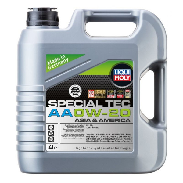 LIQUI MOLY OLEJ 0W20 4L SPECIAL TEC AA SN GF-5 / MS-6395 / WSS M2C 946-A / GM 6094 M
