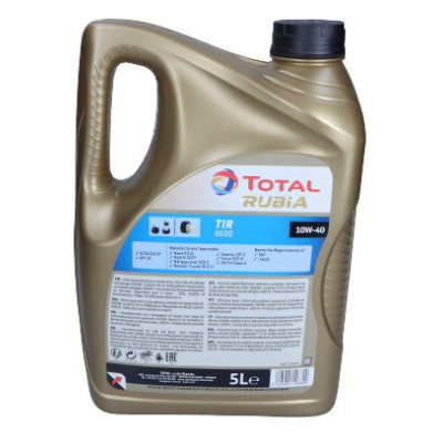 TOTAL OLEJ 10W40 5L RUBIA 8600 E9/E7 / 228.5 / VDS-3 / 3277 / RLD-2 / LDF-3 / DAF LONG DRAIN