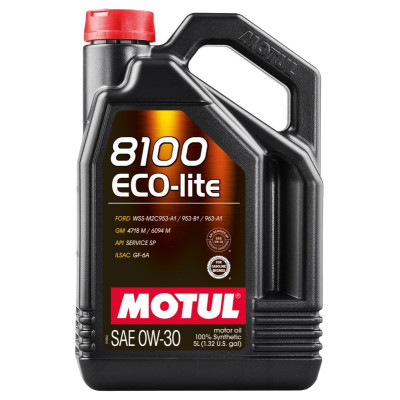 MOTUL OLEJ 0W30 5L 8100 ECO LITE / SP / WSS-M2C953-A1 953-B1 963-A1 / GM 4718 M 6094 M / GF-6A