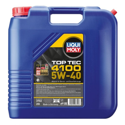 LIQUI MOLY OLEJ 5W40 20L TOP TEC 4100 / DPF/FAP / 502.00 505.00 505.01 / 229.31 / LL-04 / WSS-M2C 917-A