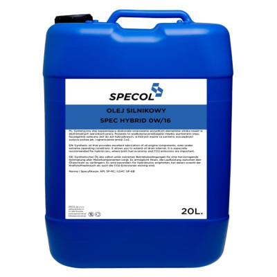 SPECOL OLEJ 0W16 20L SPEC HYBRID / SP-RC / GF-6B