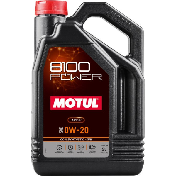 MOTUL OLEJ 0W20 5L 8100 POWER / SYNTHETIC - ESTER / SP