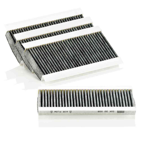 MANN FILTER FILTR KABINY BMW E90/92 07-13 KOMPLET 4SZT. Z AKTYWNYM WĘGLEM