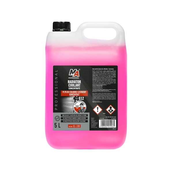MOJE AUTO PŁYN DO CHŁODNIC 5L CZERWONY JAKOŚĆ G12 KONC. NA DODATKACH BASF RADIATOR COOLANT / MA PROFESSIONAL