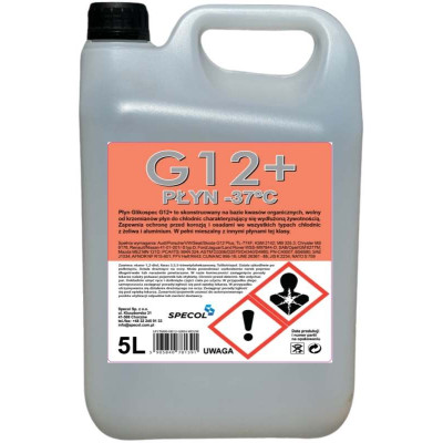 SPECOL PŁYN DO CHŁODNIC 5L -37°C/ RÓŻOWY GLIKOSPEC G12+