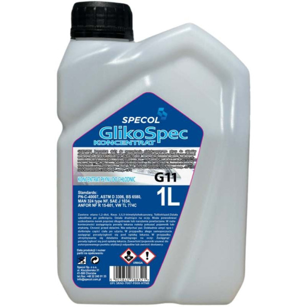 SPECOL PŁYN DO CHŁODNIC 1L NIEBIESKI KONC. GLIKOSPEC (ODPOWIENIK G11 BORYGO START)