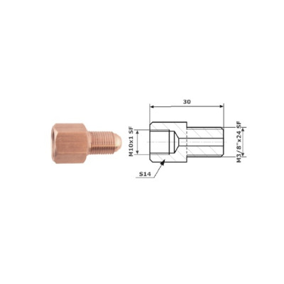 PRZEWODY HAMULCOWE ŁĄCZNIK PRZEWODÓW HAM. WEW. M 10X1 SF + ZEW M 3/8"X24 SF