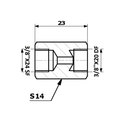 PRZEWODY HAMULCOWE ŁĄCZNIK PRZEWODÓW HAM. WEW. 3/8"X24 SF - WEW. 3/8"X20 DF